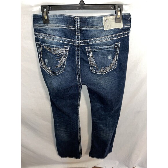 Silver Suki Women’s Bootcut Flare Jeans Sz 28x32 Blue Embroidered Western - Picture 8 of 12